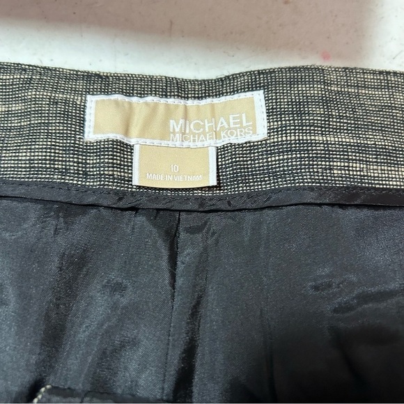 Michael Michael Kors Women’s Lined Linen Blend Pants Size 10 Trouser Brown Black - Picture 3 of 7